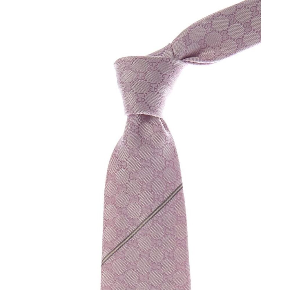 Gucci Pink Gg Silk Tie, Pink